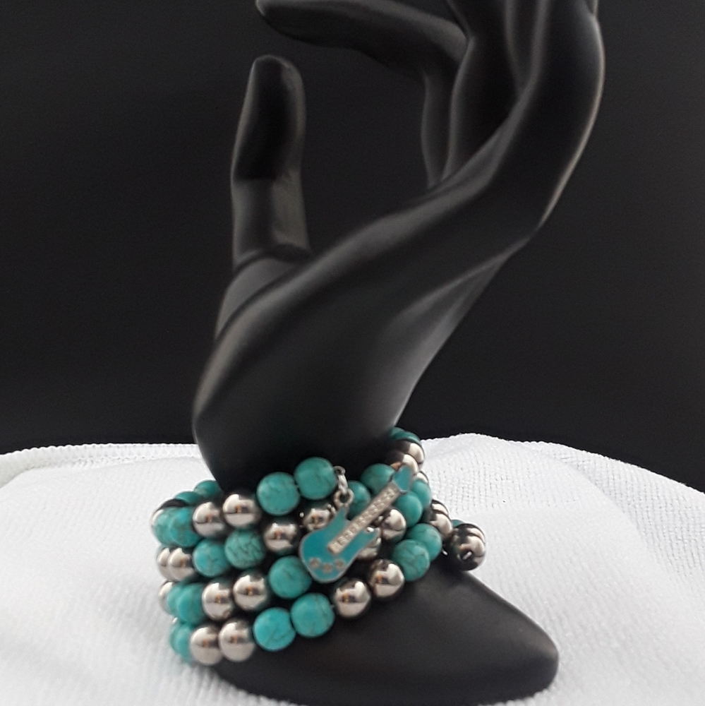 Howlite Stone wrap bracelet - Picture 3 of 4